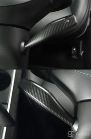 img 1 attached to LUCKEASY Carbon Fiber Column Shift Cover For Tesla Model 3 Tesla Model Y 2018-2022 Interior Modification Auto Accessories(Half Pack-Matte Carbon Fiber)