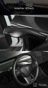 img 3 attached to LUCKEASY Carbon Fiber Column Shift Cover For Tesla Model 3 Tesla Model Y 2018-2022 Interior Modification Auto Accessories(Half Pack-Matte Carbon Fiber)