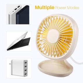 img 2 attached to TekHome Small Desk Fan: Quiet Personal Mini USB Fan For Home Bedroom, 4 Inch White.