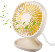 tekhome small desk fan: quiet personal mini usb fan for home bedroom, 4 inch white. logo