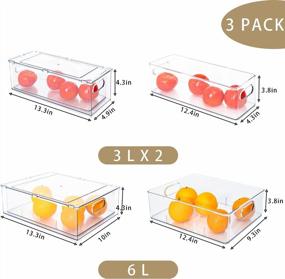 img 2 attached to Штабелируемые ящики холодильника из 3 упаковок: органайзеры для хранения овощей, фруктов, ягод и многого другого!