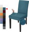 yemyhom 2 packs latest checkered dining chair slipcover parsons chair furniture protector stretch chair covers for dining room, restaurant, kitchen, party (peacock blue) logo