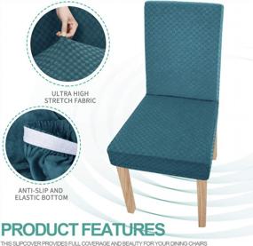 img 1 attached to YEMYHOM 2 Packs Latest Checkered Dining Chair Slipcover Parsons Chair Furniture Protector Stretch Chair Covers For Dining Room, Restaurant, Kitchen, Party (Peacock Blue)