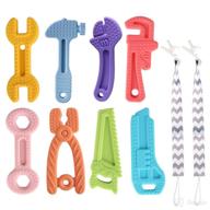 👶 yinghezu 8 pack freezable bpa free silicone baby teething toys for 0-12 months - chewable baby molar teethers in hammer wrench spanner pliers hand saw shapes - ideal car seat toy for baby girls and boys логотип