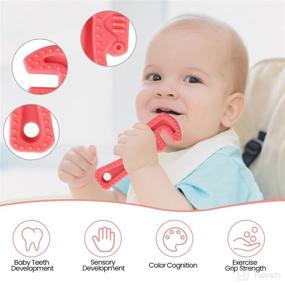 img 3 attached to 👶 Yinghezu 8 Pack Freezable BPA Free Silicone Baby Teething Toys for 0-12 Months - Chewable Baby Molar Teethers in Hammer Wrench Spanner Pliers Hand Saw Shapes - Ideal Car Seat Toy for Baby Girls and Boys