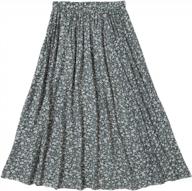 boho chic: floerns girls' high waist floral flare skirt for effortlessly stylish summer logo