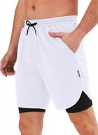 сохраняйте комфорт и эффективность во время тренировок в мужских тренировочных шортах ewedoos со съемной подкладкой и карманом на молнии логотип