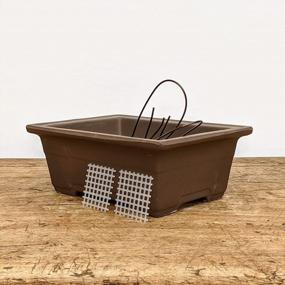 img 2 attached to Ceramic Bonsai Pots With Drainage - 7" Brown Unglazed Bonsai Planter - Used As Starter Bonsai Tree Pots Or As Succulent Planters - With Drainage Mesh Screen And Wire