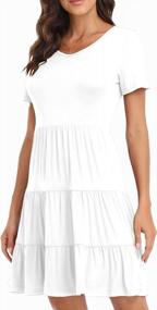 img 4 attached to Summer Dresses For Plus Size Women: Casual Short Sleeve Midi Dress With Flowy Tiered Design By POSESHE