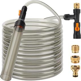 img 4 attached to hygger Bucket-Free Aquarium Water Change Kit: Metal Faucet Connector, Fish Tank Vacuum Siphon Gravel Cleaner with Long Hose (25FT, 33FT, 49FT) - Drain & Fill Effortlessly!