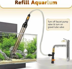 img 1 attached to hygger Bucket-Free Aquarium Water Change Kit: Metal Faucet Connector, Fish Tank Vacuum Siphon Gravel Cleaner with Long Hose (25FT, 33FT, 49FT) - Drain & Fill Effortlessly!