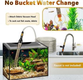 img 3 attached to hygger Bucket-Free Aquarium Water Change Kit: Metal Faucet Connector, Fish Tank Vacuum Siphon Gravel Cleaner with Long Hose (25FT, 33FT, 49FT) - Drain & Fill Effortlessly!