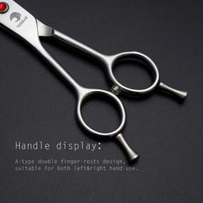 img 1 attached to Premium Left-Handed Grooming Scissors For Pets - 6.5 Inch Japanese 440C Thinning Shear With 46 Teeth And Travel Bag