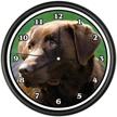 adorable chocolate labrador wall clock - perfect gift for dog lovers! logo