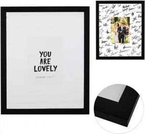 img 3 attached to GraduatePro 11X14 Graduation Signature Board Picture Frame With 5X7 Mat For Wedding Birthday Guest Book Signing, Black With White Mat