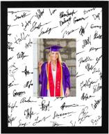 graduatepro 11x14 graduation signature board picture frame with 5x7 mat for wedding birthday guest book signing, black with white mat logo