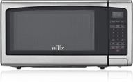 efficient and stylish: willz wlcmj411s2-10 1.1cu.ft countertop microwave oven with 6 cooking programs and led lighting push button in stainless steel logo