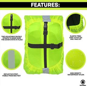 img 3 attached to Stay Safe And Dry With HiVisible Reflective Backpack Cover - Rainproof And Waterproof Cover For 10-30L Backpacks