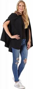 img 2 attached to Tirrinia Angel Wrap Poncho Wearable Blanket with Pockets - 👼 Cozy and Warm Plush Cape, Perfect Gifts for Women, Girlfriend, and Kids