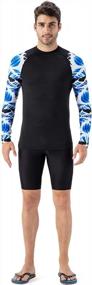 img 1 attached to Men'S UPF 50+ Sun Protection Long Sleeve Rash Guard Swim Shirt By NAVISKIN.