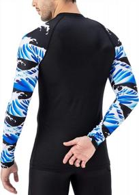 img 2 attached to Men'S UPF 50+ Sun Protection Long Sleeve Rash Guard Swim Shirt By NAVISKIN.