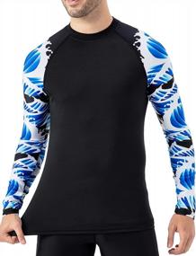 img 3 attached to Men'S UPF 50+ Sun Protection Long Sleeve Rash Guard Swim Shirt By NAVISKIN.