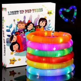 img 4 attached to Light Up Toys,Light Up Sensory Fidget Pop Tubes With Multi-Color Led Lights Luminous Gifts Are Perfect For Kids Party Favors And Party Decorations.(6 Pack)
