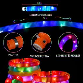img 3 attached to Light Up Toys,Light Up Sensory Fidget Pop Tubes With Multi-Color Led Lights Luminous Gifts Are Perfect For Kids Party Favors And Party Decorations.(6 Pack)