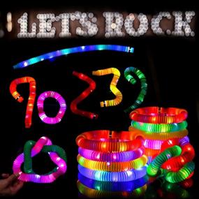 img 2 attached to Light Up Toys,Light Up Sensory Fidget Pop Tubes With Multi-Color Led Lights Luminous Gifts Are Perfect For Kids Party Favors And Party Decorations.(6 Pack)