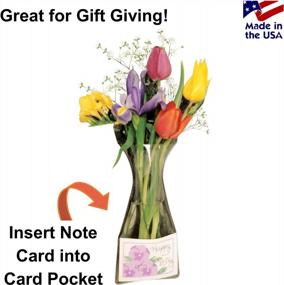 img 3 attached to Vinyl Window Vase With Pocket For Gift Card Or Business Card, Attaches To Windows And Mirrors, Bouquet Of Flowers Holder Water & Greenery
