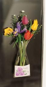 img 2 attached to Vinyl Window Vase With Pocket For Gift Card Or Business Card, Attaches To Windows And Mirrors, Bouquet Of Flowers Holder Water & Greenery