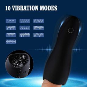 img 3 attached to 10 Vibration Modes Male Masturbation Cup With Glans Massager - Black Sex Toy For Men To Enhance Stamina And Lasting Power