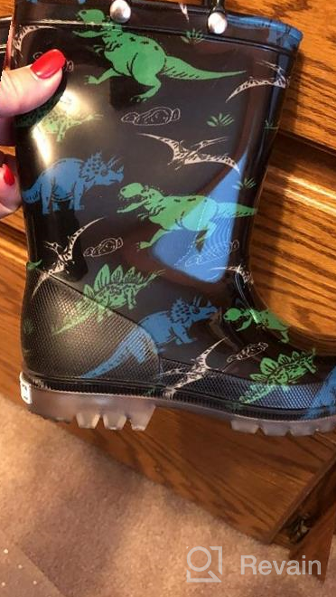 img 1 attached to Stay Stylish and Dry with 🌈 Horalah Toddler Kids Light Up Waterproof Rain Boots! review by Chad Guinn