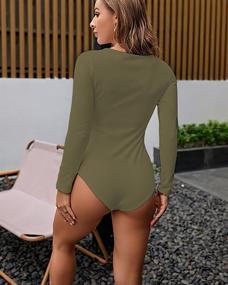 img 2 attached to BelleLovin Women's Sleeve Bodysuit Jumpsuit – Stylish Women's Clothing Collection