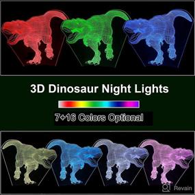img 3 attached to Gymwebeek Patterns Dinosaur Illusion Nightlight