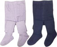 girls' cozy winter cotton ribbed tights - pack of 2 by bowbear logo