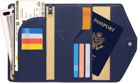 img 3 attached to Дорожный бумажник для паспорта и карты вакцинации с блокировкой RFID - ZOPPEN Ver.4 | Органайзер для документов в три сложения