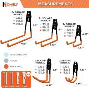 img 2 attached to 🔧 Organize and Declutter Your Garage with Homely Garage Hooks Heavy Duty - Steel Storage Hooks for Ladders, Bikes, Tools, Hoses, and More (10 Pack)