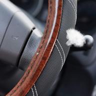 upgrade your ride with the elantrip wood grain leather steering wheel cover - anti-slip and perfect fit for car, truck, suv, and jeep - 14.5 to 15 inches logo