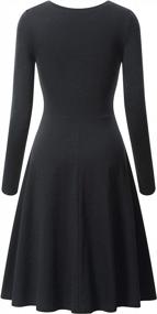 img 1 attached to Women'S Casual Autumn Swing Midi Dress Long Sleeve VETIOR Dresses
