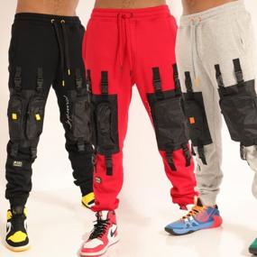 img 1 attached to Urban NYC Graffiti Hip Hop Fleece Pants - Active Fashion Drawstring Sweatpants Bottoms For Men - SCREENSHOT