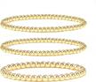 dazzle in style with reoxvo's 14k gold plated dainty beaded bracelets for women - trendy stackable elastic stretch bracelet set logo