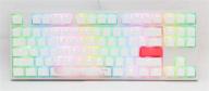 ducky one 2 tkl pure white mechanical keyboard with kailh box brown switches and rgb led lighting logo