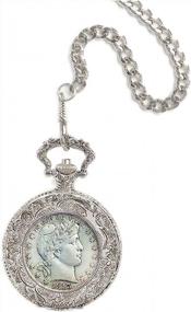 img 1 attached to ⌚ Classic Barber Half Dollar Pocket Watch: Timeless Elegance for True Collectors