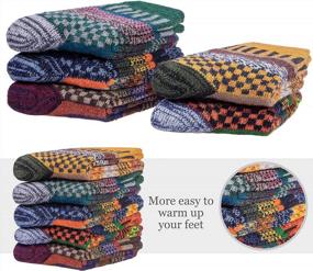 img 1 attached to 5 Pairs Of Vintage Soft Wool Socks - Thick Knit Cozy Winter Socks For Women Gifts