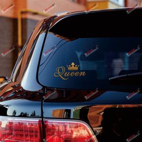 img 3 attached to 👑 (2) 4&#39;&#39; Gold Queen Crown Decal Sticker Car Vinyl - No Background, Die Cut, SDA1