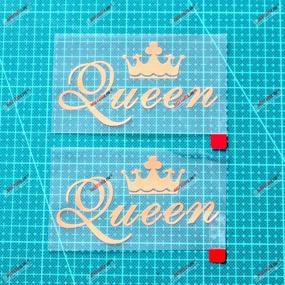 img 4 attached to 👑 (2) 4&#39;&#39; Gold Queen Crown Decal Sticker Car Vinyl - No Background, Die Cut, SDA1