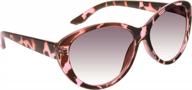 stylish women's full lens reading sunglasses - prosport cat eye oversize with tinted lenses logo