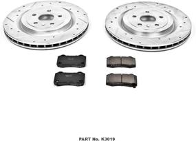 img 2 attached to 🔥 Enhance Your Braking Performance with Power Stop K3019 Rear Z23 Carbon Fiber Brake Pads & Drilled/Slotted Rotors Kit