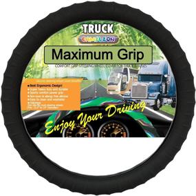 img 4 attached to 🚚 Optimal Grip Silicone Steering Wheel Cover for 16-19" Semi-Trucks